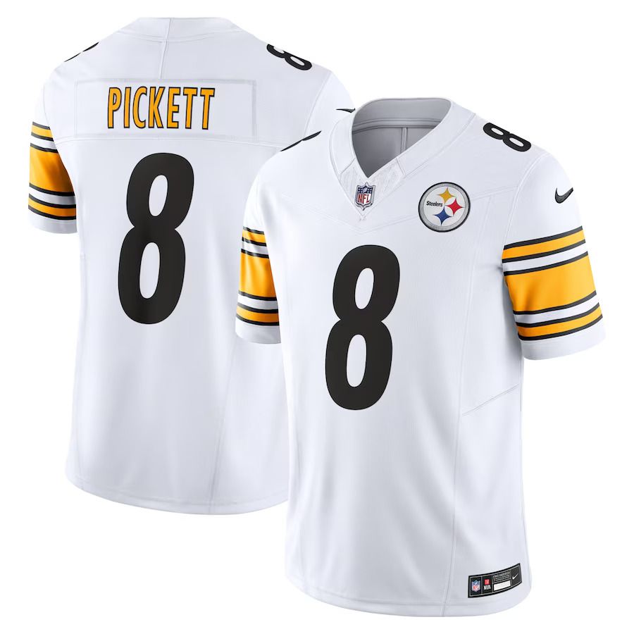 Men Pittsburgh Steelers 8 Kenny Pickett Nike White Vapor F.U.S.E. Limited NFL Jersey